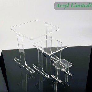 Clear Display Stands Risers / Perspex / Acrylic Display Shelves