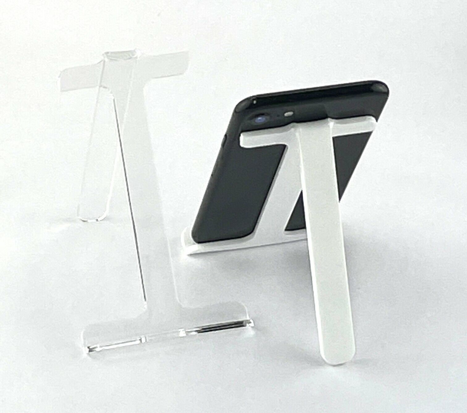 Stylish Acrylic Desktop Phone Stand for iPhone Laser Cut in UK