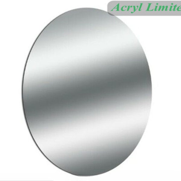 Silver Mirror Oval | Wall Decor Mirror | Plastic | Laser Cut | All Sizes