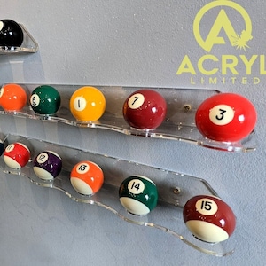 Modern Wall-Mounted Billiard Ball Rack | Pool Cue Holder Organizer | Snooker Equipment Storage