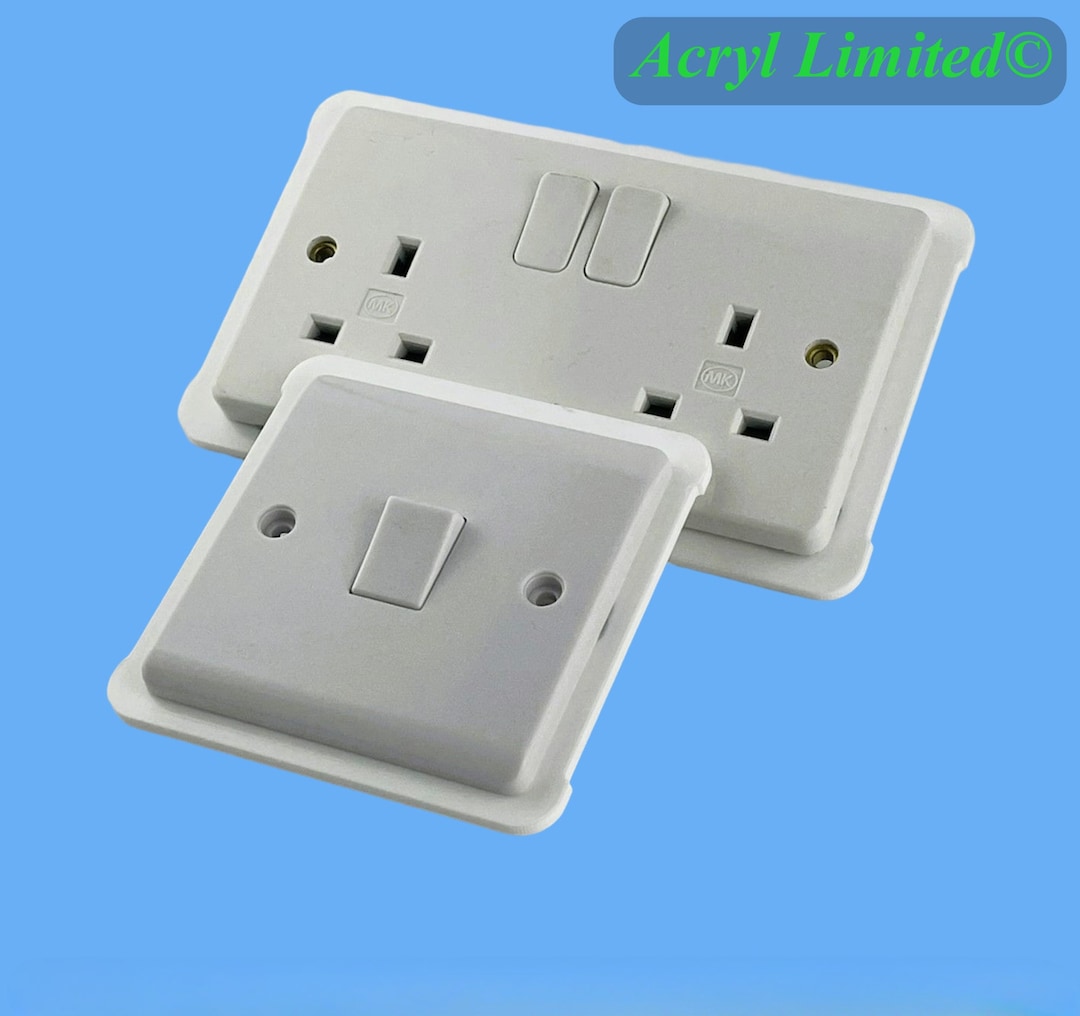Acrylic Double Single Socket Switch Surround Finger Plate Light Switch