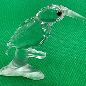 Swarovski Crystal Kingfisher Bird Figurine Frosted Beak Branch 7621 *read*