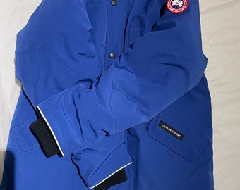 Canadian Goose Youth Large 14-16 Logan Parka royal pacific blue no fur hood