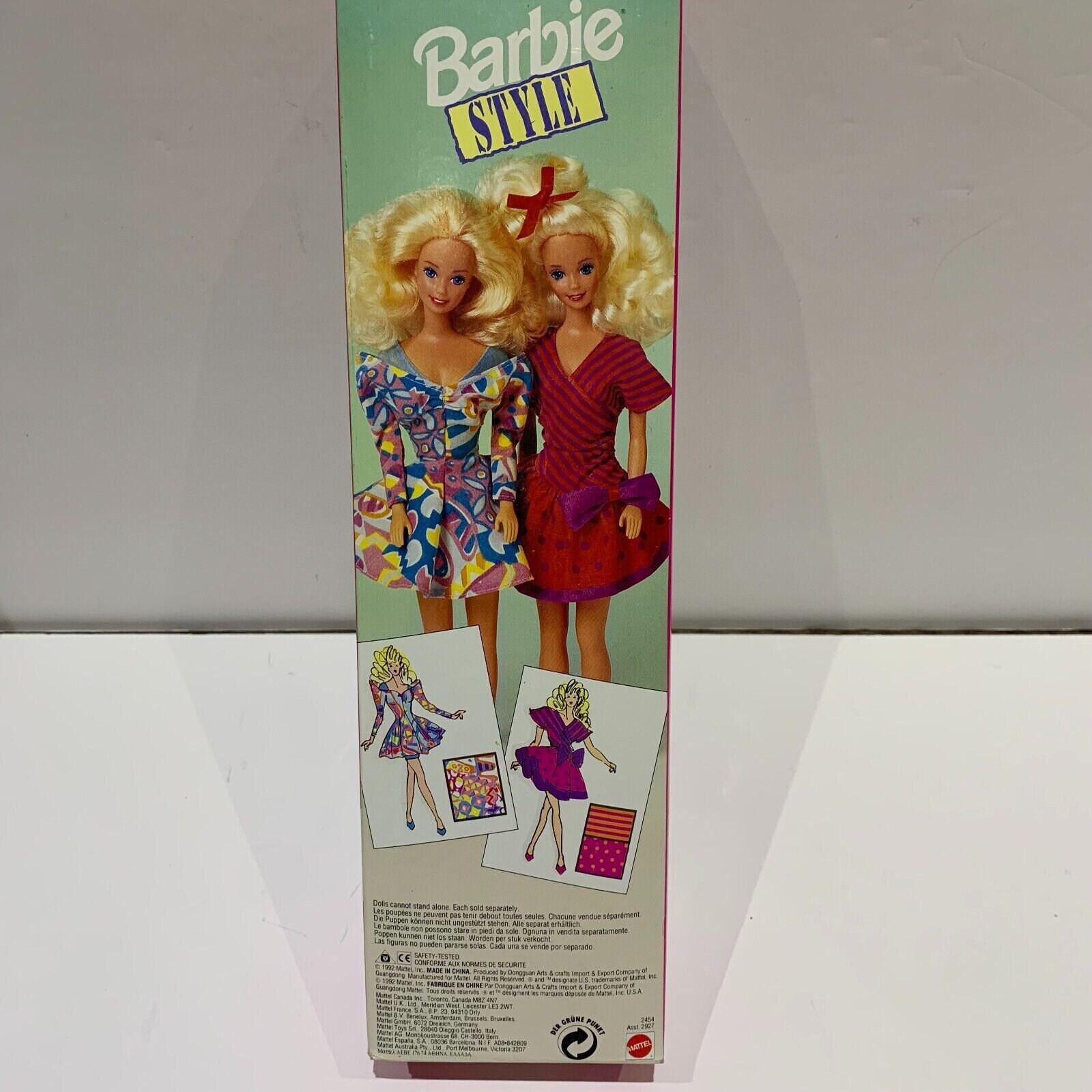 New Vintage Barbie Doll 1992 Red Polka Dot Dress Mattel 2454