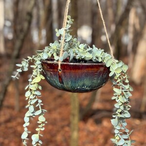 Blumenampel blau, Keramikampel, blauer hängetopf, steinzeug, keramik, keramik, steinzeug