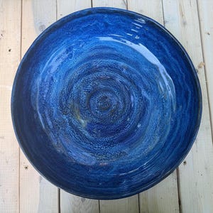 Extra large pottery bowl, extra large blue bowl, blue serving bowl, blue display bowl, stoneware, serving bowl, 15.5” bowl, fruit bowl