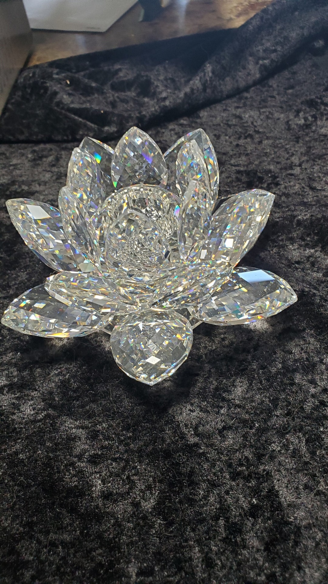 Swarovski Silver Crystal Water Lily Candle Holder Etsy