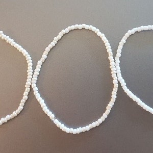 A seed bracelet or anklet, choose your size and colour, stretch bracelets, stretch anklets, bead bracelets and anklets, white pearl colour