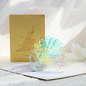 Carte pop-up 3D, carte paon, carte de voeux