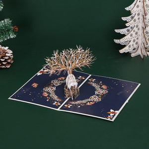 Cartes de Noël, Cartes pop-up Elk de Noël, Cartes pop-up faites main, Cadeaux de Noël pour enfants