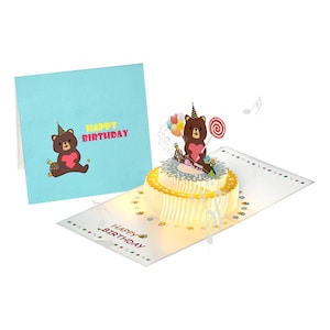 3D Pop Up Birthday Cake Card: Music & Lights