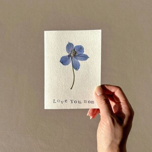 Carte de fête des mères / Carte florale / Carte de vraies fleurs / Carte spéciale jour / Carte de mariage