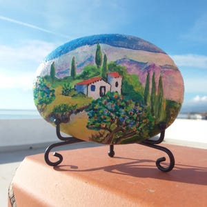 Painted rock, rock art, stone painting, landscape