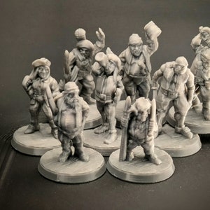 Pirate Crew Miniatures Set for TTRPG Games (28mm Scale), DnD Minis, D&D tabletop