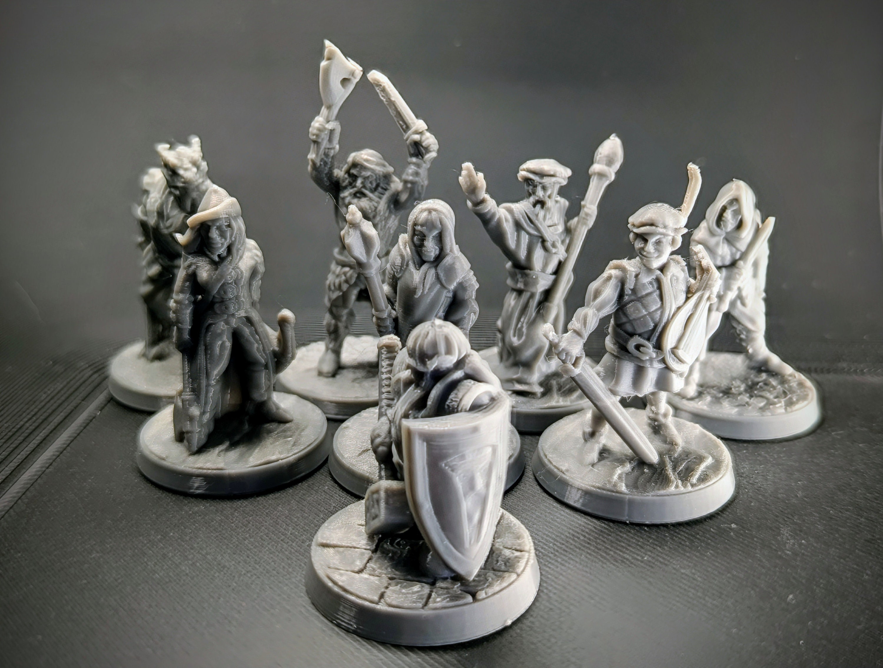 Starter Adventurers Miniatures Set for TTRPG Games (28mm Scale) DnD Minis, D&D tabletop, Heroes