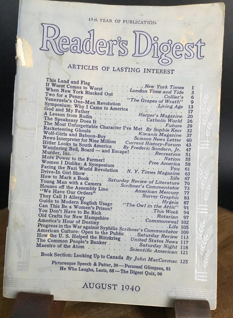 Vintage Reader's Digest - Etsy