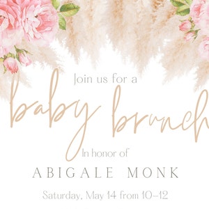 Boho Baby Girl Shower Invite