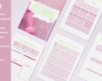 Planificateur de fitness – Planificateur de nutrition et d'entraînement pour femmes et hommes – Journal d'exercices de régime et de gym avec calendriers, suivi de régime et d'entraînement.