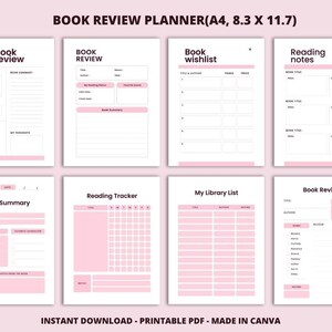 Printable Bookish Gifts, Reading Journal And Book Tracker