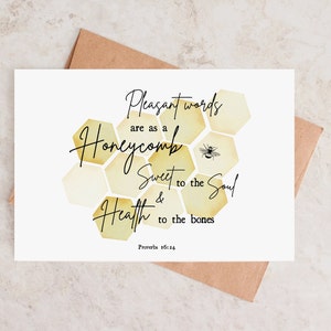 Proverbs 16:24; Pleasant Words; Proverbs;  Bible Verse Wall Art, Downloadable, Printable. (11x14, 16x20, 18x24)