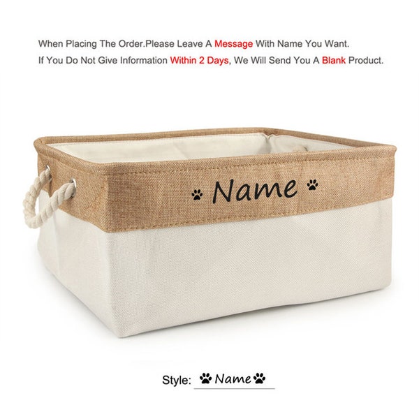 Personalized Dog Toy Basket Free Print Pet Storage Box . Dog/Cat DIY Custom Name Toys, Clothes ,Accessories Organize Storage