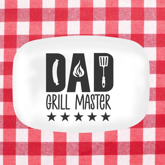 Dad Grill Master BBQ Grilling Platter Personalized Serving Etsy