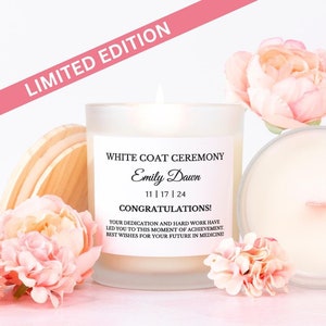White Coat Ceremony Candle Personalized White Coat Gift Doctor Candle Smells Like a White Coat Medical Student Vet School Pharmacy Student