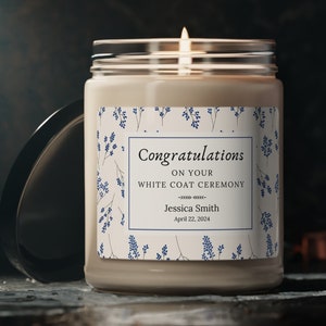 White Coat Ceremony Gift Personalized Candle Physical Therapy Future Doctor Candle Custom Pharmacist Gift First White Coat Gift for Women