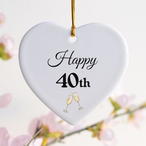Happy Birthday Ceramic Ornament, 21st Birthday, 30th Birthday, 40th Birthday, 50th Birthday Gift, 60th Birthday Gift, 70th Birthday Gift