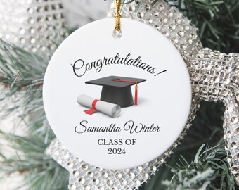 Custom Graduation Gift Masters Graduation Ornament Personalized Class of 2024 Graduate College Ornament Unique Gift for Her Gift for Him