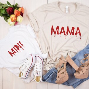 Matching Mama and Mini Halloween Outfit, Mama Mini Matching Shirts, Mother Daughter Halloween, Spooky Season Halloween Family Matching Tees