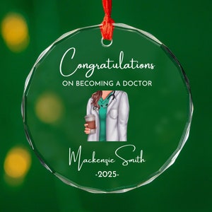 Doctor Graduation Ornament Personalized Medical School Graduation Gift New Doctor Christmas Ornament Match Day Ornament White Coat Ceremony