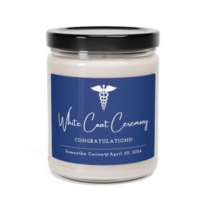 White Coat Ceremony Candle Personalized Doctor Candle White Coat Gift Smells Like a White Coat Physical Therapy Gift Medical Student Candle