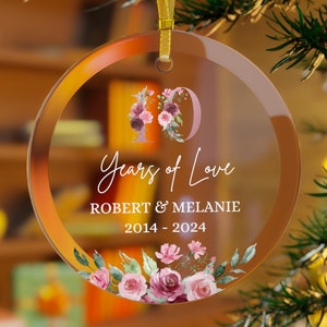 10th Wedding Anniversary Ornament 10th Anniversary Gift for Wife Tin Anniversary Gift for Couple 10 Year Anniversary Decor 10 Years Married