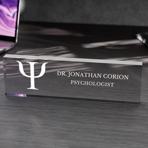 Gift for Psychologist Desk Nameplate Psychology Student Graduation Gift Therapist Office Decor School Psychologist Gift Psychology Desk Sign