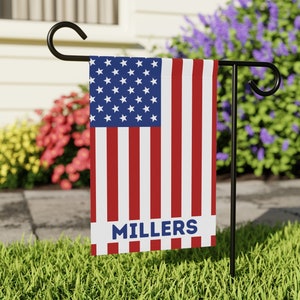 American Flag Custom Name Garden Flag 12x18, 12x18 Personalized Outdoor American Flag Garden, New House Gift, Custom Flag for Garden