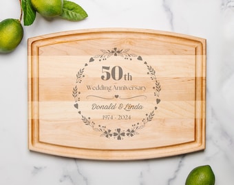 50th Wedding Anniversary Gift Golden Anniversary Gift for Couple 50th Anniversary Engraved Cutting Board 50 Years Together 50 Anniversary