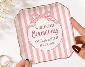 White Coat Ceremony Gift for Women Personalized Jewelry Dish