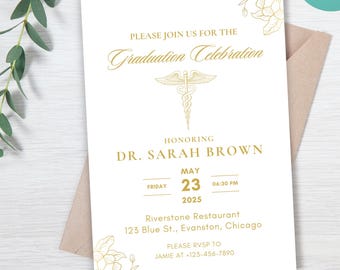Medical School Graduation Invitation Doctor Graduation Party Invite Editable Nurse Graduation Medical Graduation Nursing School Pharmacy