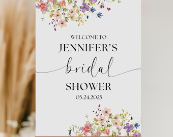 Floral Bridal Shower Welcome Sign Bridal Shower Decor Welcome To Bridal Shower Foam Board Personalized Elegant Bridal Brunch Sign Custom