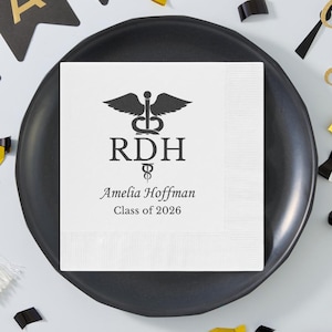 Dental Hygiene Graduation Napkins RDH Grad Party Decor Class of 2026