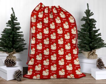 Santa Christmas Sack Custom Name Xmas Bag