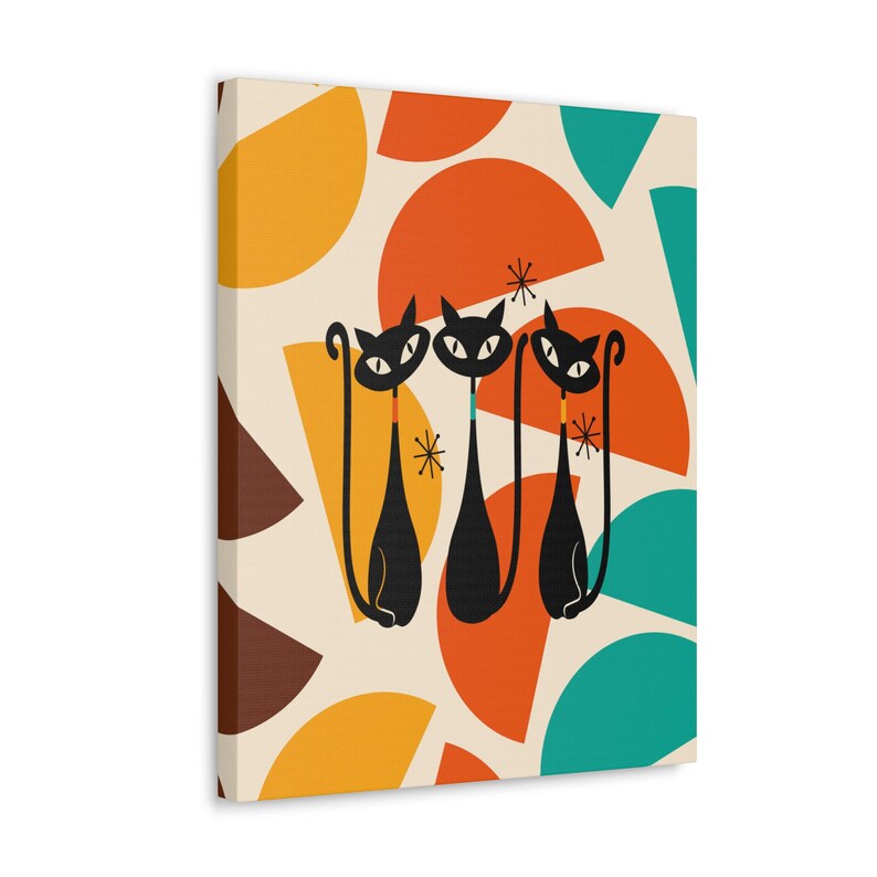 Atomic Cat Wall Art Mid Century Modern Home Decor MCM Art Print 1950s ...