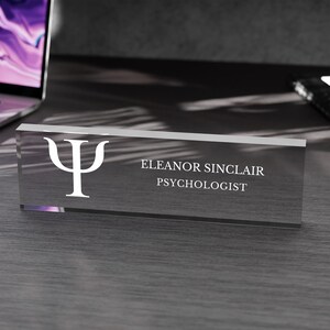 Gift for Psychologist Desk Nameplate Psychology Student Graduation Gift Therapist Office Decor School Psychologist Gift Psychology Desk Sign