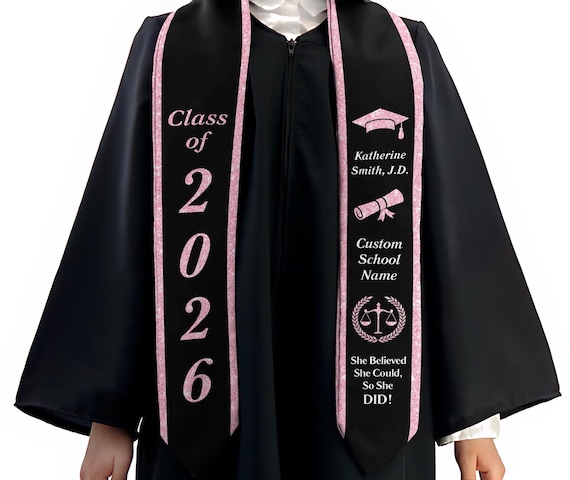 law graduation dress School Stole for Women Class of 2026 Juris Doctor Graduate JD Gift layered