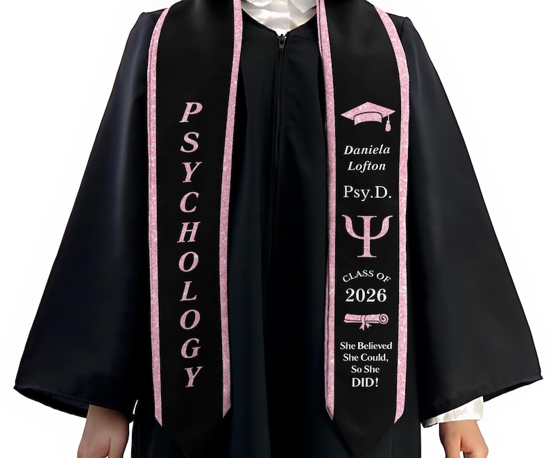 Psyd Graduation Psychology Graduation Stole for Women Custom Psyd Graduation Sash Class ...