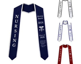 Nursing Stole RN BSN MSN Graduation Sash Custom Quote