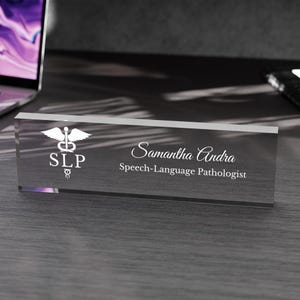 Speech Language Pathologist Gift Speech Therapist Graduation SLP Office Decor SLP Gift Speech Therapy Desk Nameplate SLP Graduation Keepsake