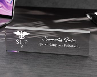 Speech Language Pathologist Gift Speech Therapist Graduation SLP Office Decor SLP Gift Speech Therapy Desk Nameplate SLP Graduation Keepsake