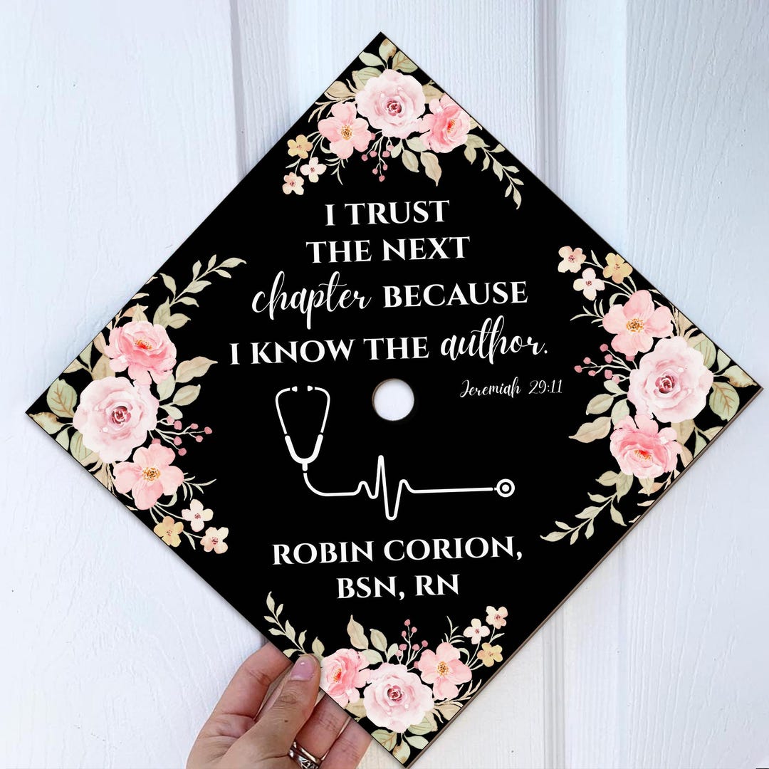 RN Graduation Cap Topper Floral Nursing School Grad Cap Decoration ...